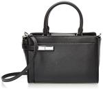 Calvin Klein Jade Tailored Satchel, Black/Silver,One Size