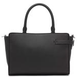 Calvin Klein Jade Tailored Satchel, Black/Silver,One Size