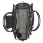 Calvin Klein Jade Tailored Satchel, Black/Silver,One Size