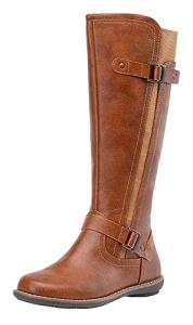 Jeossy Women's 9656 Knee-High Boots Brown Fashion Riding Boots with Buckle Size 8 (DJY9656 brown 08)