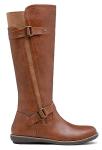 Jeossy Women's 9656 Knee-High Boots Brown Fashion Riding Boots with Buckle Size 8 (DJY9656 brown 08)