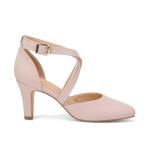 BUEUPU Women's Comfortable 3In Heel Pumps Closed Toe Dress Shoes for Women (Nude Nubuck 9.5)