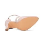 BUEUPU Women's Comfortable 3In Heel Pumps Closed Toe Dress Shoes for Women (Nude Nubuck 9.5)