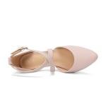 BUEUPU Women's Comfortable 3In Heel Pumps Closed Toe Dress Shoes for Women (Nude Nubuck 9.5)