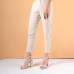 IDIFU Women's Chunky Heel Sandal Strappy Open Toe Ankle Strap Dress Shoes for Women Bridesmaid Ladies in Wedding Evening Homecoming Prom (Nude Nubuck, 7.5 M US)