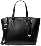 Michael Kors Women's Taryn Small Convertible Crossbody Bag, Silver-Tone Hardware/Black