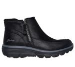 Skechers Women's EASY GOING - INTO FALL zip up bootie, Black, 8 M