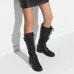 DREAM PAIRS Women's Pu Knee High Riding Combat Boots,Size 9,Black,GEORGIA