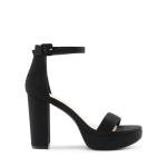DREAM PAIRS Women's Platform Chunky High Heeled Sandals Open Toe Block Heels Ankle Strap Dress Shoes for Wedding Party Evening,Size 11,Black-Suede,DWUMHS2508
