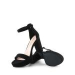 DREAM PAIRS Women's Platform Chunky High Heeled Sandals Open Toe Block Heels Ankle Strap Dress Shoes for Wedding Party Evening,Size 11,Black-Suede,DWUMHS2508