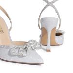 DREAM PAIRS Women's High Heels Destiny Closed Toe Strappy Heels Sexy Rhinestone Ankle Strap Pumps Wedding Bridal Party Dress Shoes Destiny,Size 8,Silver,SDPU2208W