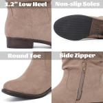 Ruiee Women's Ankle Boots - Slouchy Fashion Low Calf Flat Booties Comfortable Round Toe Fall Winter Casual Short Boots for Women. 240974 Beige MF Size9