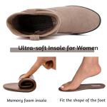 Ruiee Women's Ankle Boots - Slouchy Fashion Low Calf Flat Booties Comfortable Round Toe Fall Winter Casual Short Boots for Women. 240974 Beige MF Size9