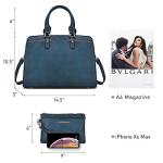 Women Handbag Wallet Tote Shoulder Hobo Bag Top Handle Satchel Purse Set 2pcs with 3 Compartments