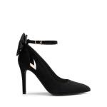 DREAM PAIRS Women's High Heels Stiletto Strappy Pointed Toe Bow Dress Shoes Sexy Party Wedding Pumps,Size 9,Black-Suede,SDPU2450W