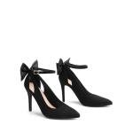 DREAM PAIRS Women's High Heels Stiletto Strappy Pointed Toe Bow Dress Shoes Sexy Party Wedding Pumps,Size 9,Black-Suede,SDPU2450W