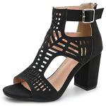 AOSPHIRAYLIAN Chunky Heeled Sandals for Womens Bohemian Cutout Open Toe Summer Block Heeled Party Sandals