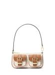 Michael Kors Women's Zoe Small Convertible Pouchette, Gold-Tone Hardware/Vanilla/Acorn