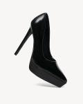 NEWBELLA Women's Platform Pumps Stiletto Heels Pointed Toe Slip On Dress Shoes-High Heels for Wedding, Party Black