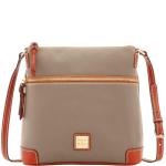 Dooney & Bourke Women's Crossbody in Pebble Grain Leather, Large Handbag with Adjustable Shoulder Strap, Taupe