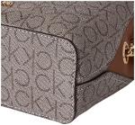 Calvin Klein Women's Hailey Signature Triple Compartment Chain Crossbody, Textured Almond/Taupe/Caramel Linear, One Size