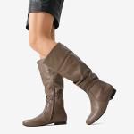 DREAM PAIRS Women's Wide Calf Knee High Pull On Fall Weather Winter Boots,Size 9,Wide/Calf/Khaki,BLVD-W