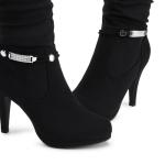 DREAM PAIRS Women's Knee High Platform Heel Boots,Size 7,Black,SARAH