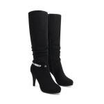 DREAM PAIRS Women's Knee High Platform Heel Boots,Size 7,Black,SARAH