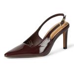 Amazon Essentials Women's Slingback Heels, Brown Patent, 12