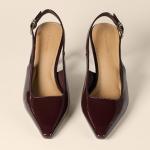 Amazon Essentials Women's Slingback Heels, Brown Patent, 12