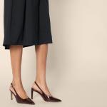 Amazon Essentials Women's Slingback Heels, Brown Patent, 12