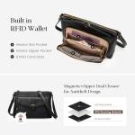befen Genuine Leather Crossbody Bags for Women Black Leather Purse with Built in Wallet RFID Blocking Crossbody Small Purse for Travel Trendy Women's Crossbody Handbags with Adjustable Strap for Daily