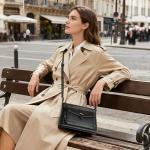 befen Genuine Leather Crossbody Bags for Women Black Leather Purse with Built in Wallet RFID Blocking Crossbody Small Purse for Travel Trendy Women's Crossbody Handbags with Adjustable Strap for Daily