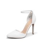 DREAM PAIRS Women's White Pointed Toe Stiletto Heels