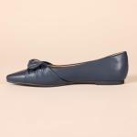 Amazon Essentials Women's Bow Ballet Flat, Navy, 9
