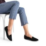 DREAM PAIRS Women's Flats, Pointed Toe Slip-On Dressy Flat Shoes, Comfortable Business Casual Dress Shoes for Office Work,Size 9,Black,DWUMSP2502