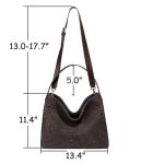 Woven Suede Shoulder Bag for Women Suede Hobo Bag Tote Elegant Handbag Satchel for Work Travel