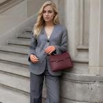 BOSTANTEN Small Crossbody Bags for Women Trendy Top Handle Shoulder Purse Vegan Leather Handbags with Flap Wine Red