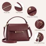 BOSTANTEN Small Crossbody Bags for Women Trendy Top Handle Shoulder Purse Vegan Leather Handbags with Flap Wine Red