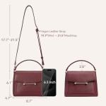 BOSTANTEN Small Crossbody Bags for Women Trendy Top Handle Shoulder Purse Vegan Leather Handbags with Flap Wine Red