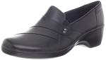 Clarks Women's May Marigold Slip-On Loafer, Black Leather, 9 M US