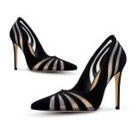 HOCHFART Women's High Heels Pumps Pointed Toe Mesh Stiletto Heels 4.3 Inch Office Work Daily Dress Shoes for Women, Size 8, Black