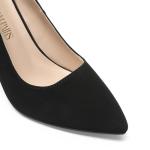 DREAM PAIRS Women's Closed Toe High Heels Dress Pointed Toe Wedding Pump Shoes,Size 8,Black/Nubuck