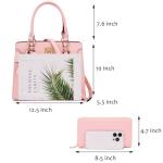 Qiyuer Women Purses And Handbags Set Ladies Top Handle Satchel Tote Shoulder Work Bag With Matching Clutch Wallet 2PCS Pink