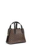Calvin Klein Millie 2 in 1 Triple Compartment Mini Satchel Crossbody, Brown/Khaki/Black, One Size