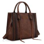 Wrangler Tote Bag for Women Western Purse Top Handle Satchel Purse and Wallet Set 2Pcs Gift WG2-242DBR