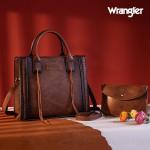 Wrangler Tote Bag for Women Western Purse Top Handle Satchel Purse and Wallet Set 2Pcs Gift WG2-242DBR