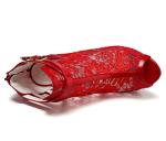 getmorebeauty Women's Red Pretty Lace Flowers Open Toes High Heels Ankle Boots 9.5 US