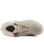 ANJOUFEMME Womens Hiking Snow Winter Boots - Waterproof Work Ankle Boots for Women Comfortable Warm Fur Boots for Backpacking Cycling FNW19-GREY-8