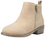 Jeossy Women's Ankle Boots, Low Heel Trendy Dress Booties, 905 - Tan Nubuck, Size 8.5 US - Zipper and Round Toe (DJY905 tan Nubuck 08.5)